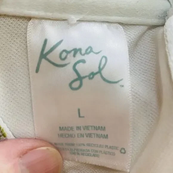 Kona Sol Ladies One Piece Swimsuit Size L Floral Print Ruffle Straps Multicolor - Picture 6 of 6